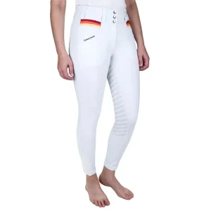 Equine Couture Women's Gradient Full Seat Breech- White with Red Stripes- 24