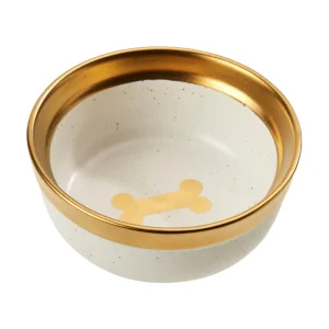 Ethical Pet 5 in Malibu Ceramic Dog Bowl Gold