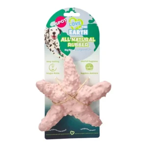 Ethical Pet Love the Earth Natural Rubber Starfish Dog Toy, 6 in Assorted