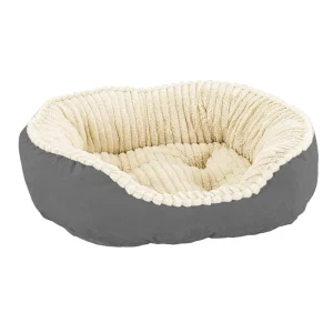 Ethical Pet Sleep Zone Carved Plush 26 in Gray