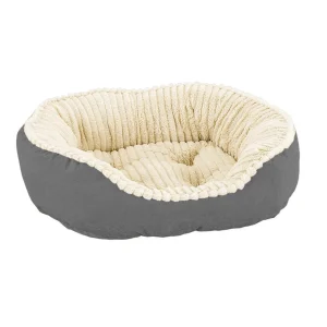 Ethical Pet Sleep Zone Carved Plush 32 in Gray