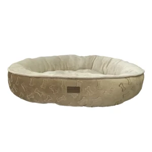 Ethical Pet Sleep Zone Embossed Bone Round 28 in Taupe