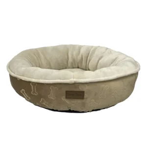 Ethical Pet Sleep Zone Embossed Bone Round18 in Taupe