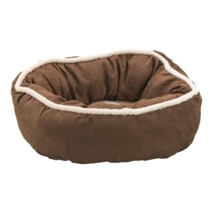 Ethical Pet Sleep Zone Shearling Oval Cuddler 18 in Chocolate