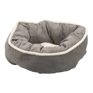 Ethical Pet Sleep Zone Shearling Oval Cuddler 18 in Deep Gray