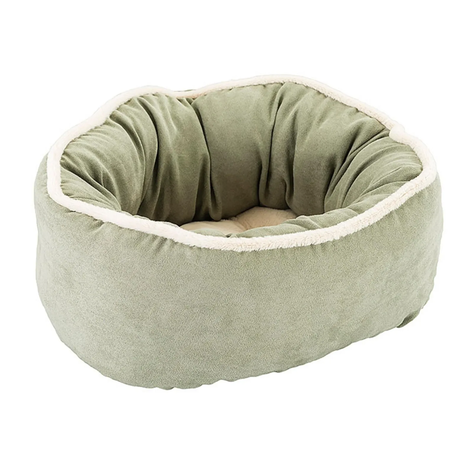 Ethical Pet Sleep Zone Shearling Oval Cuddler 18 in Sage