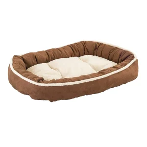 Ethical Pet Sleep Zone Shearling Oval Cuddler 31 in Chocolate