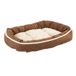 Ethical Pet Sleep Zone Shearling Oval Cuddler 35 in Chocolate