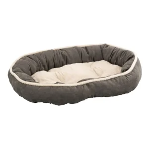 Ethical Pet Sleep Zone Shearling Oval Cuddler 35 in Deep Gray