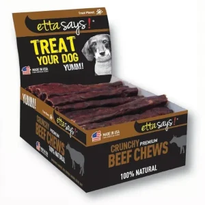 Etta Says! Beef Chew Sticks 4.5 in - Rawhide Dog Treat, Display Box