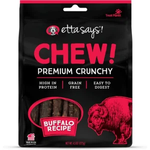 Etta Says! Chew! Premium Crunchy Dog Treats Buffalo, 4.5 oz