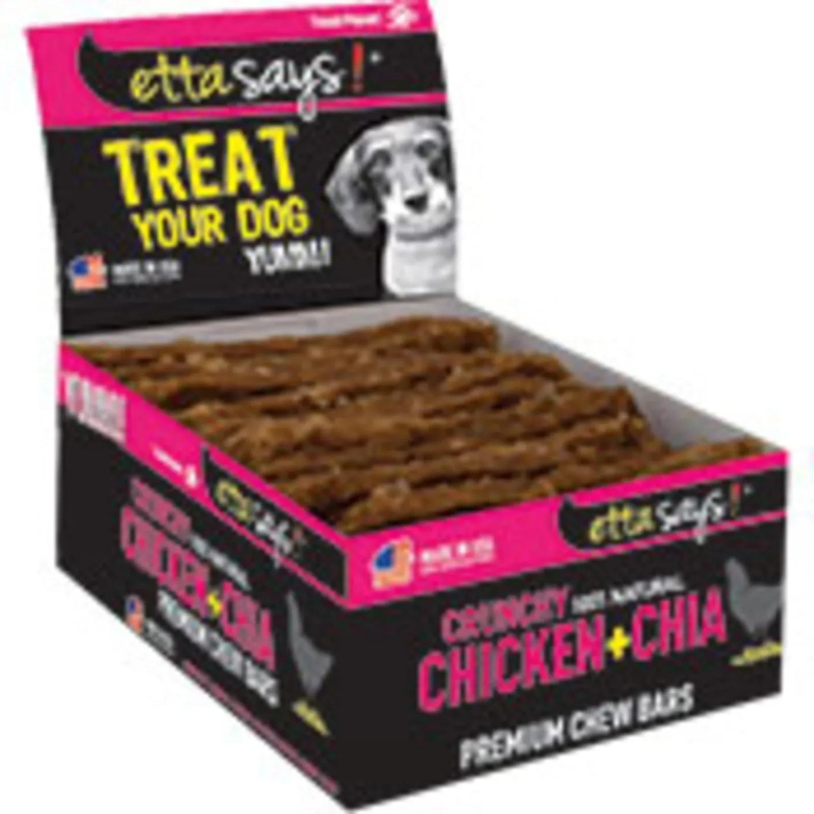 Etta Says Dog Premium Crunchy Dog Chew Chicken Bars - 12 ct