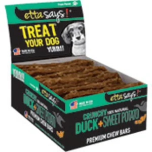 Etta Says Dog Premium Crunchy Dog Chew Duck Bars, 12 ct