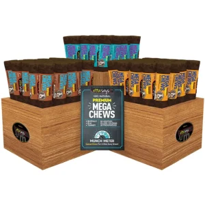 Etta Says Dog Premium Crunchy Select Dog Chew Starter Kit With Wood Display- 54 ct