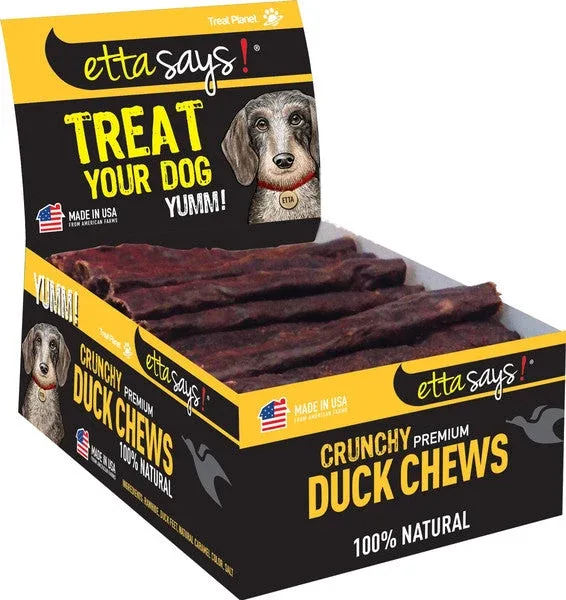 Etta Says! Duck Chew Sticks 4.5 in - Rawhide Dog Treat, 36 ct Display