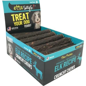 Etta Says! Elk rawhide chew sticks 7 in - Natural dog treat, 20 ct