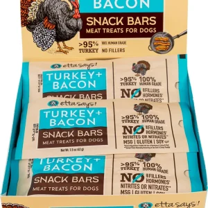 Etta Says! Meat Snack Bar Dog Treat Display Pork & Bacon 12 ct