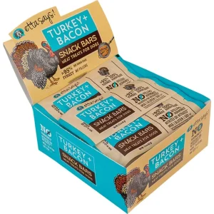 Etta Says! Meat Snack Bar Dog Treat Display Turkey & Bacon 12 ct