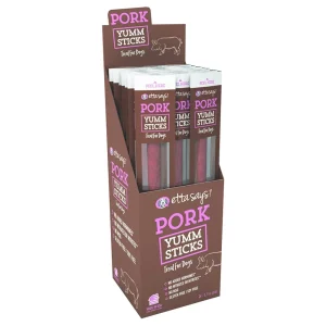 Etta Says! Pork Yumm Sticks Dog Treat Display Box Pork 24 ct