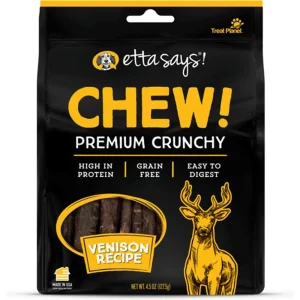 Etta Says! Premium Crunchy Venison Dog Chew Treats Venison, 4.5 oz