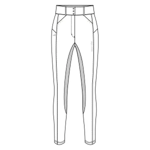 Euro-Star Riding Breeches ESAurelia Comp Grip Connect Full Grip-White, 32 in