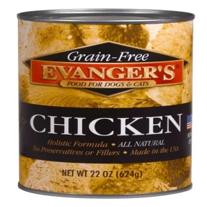Evanger's Grain-Free Wet Dog & Cat Wet Dog Food Chicken, 20.2 oz each, Case of 12