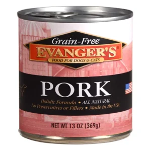 Evanger's Grain-Free Wet Dog & Cat Wet Dog Food Pork, 12.8 oz each, Case of 12