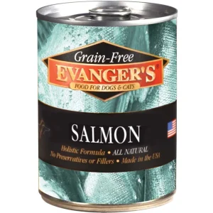 Evanger's Grain-Free Wet Dog & Cat Wet Dog Food Wild Salmon, 12 oz each, Case of 12