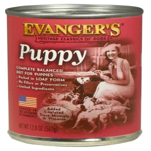 Evanger's Heritage Classic Puppy and Underweight Wet Dog Food Chicken, 12.8 oz each, Case of 12