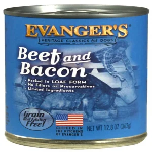 Evanger's Heritage Classic Wet Dog Food Beef & Bacon, 12.8 oz each, Case of 12