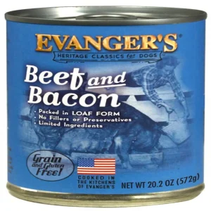 Evanger's Heritage Classic Wet Dog Food Beef & Bacon, 20.2 oz each, Case of 12