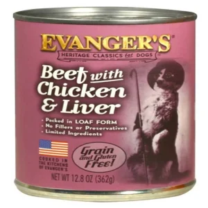 Evanger's Heritage Classic Wet Dog Food Beef, Chicken & Liver, 12.8 oz each, Case of 12