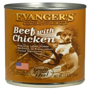Evanger's Heritage Classic Wet Dog Food Beef with Chicken, 12.8 oz each, Case of 12