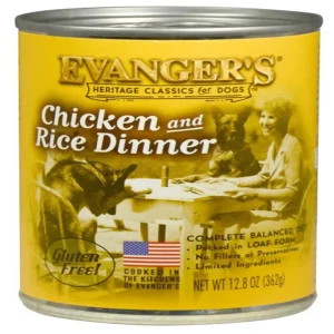 Evanger's Heritage Classic Wet Dog Food Chicken & Rice, 12.8 oz each, Case of 12