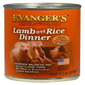 Evanger's Heritage Classic Wet Dog Food Lamb & Rice, 20.2 oz each, Case of 12