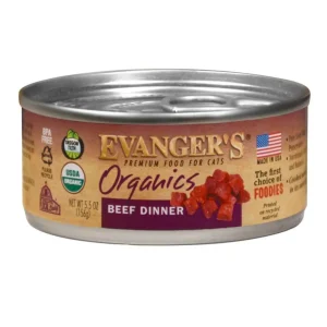 Evanger's Organics Wet Cat Food Beef 5.5 oz 24 ct