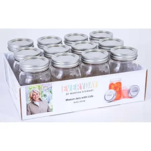 Everyday by Martha Stewart Mason Jars with Lids 12 pk. 16 oz.