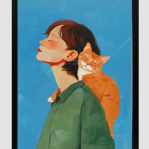 EverythingBoho Cat & Me Wall Art (Black)