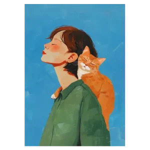 EverythingBoho Cat & Me Without Frame Wall Art