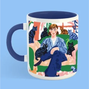 EverythingBoho Cat Mom Coffee Mug (Dark Blue)