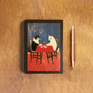 EverythingBoho Cats Playing Cards A5 Notebook