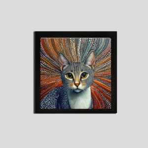 EverythingBoho Kusama Cat Wall Art (Black)