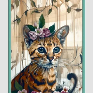 EverythingBoho The Boho Cat Wall Art (Bottle Green)