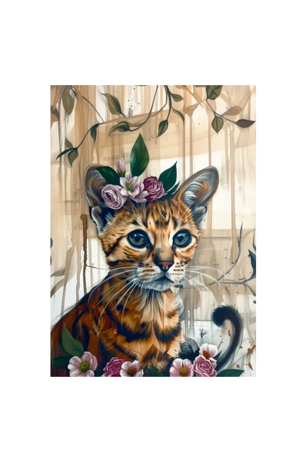EverythingBoho The Boho Cat Wall Art (Olive Green) - Image 2