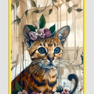 EverythingBoho The Boho Cat Wall Art (Yellow)
