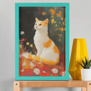 EverythingBoho The Farsighted Cat Wall Art (Bottle Green)