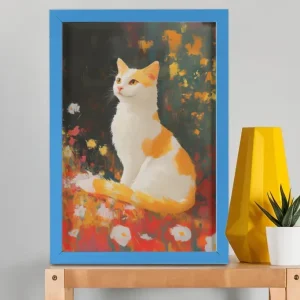 EverythingBoho The Farsighted Cat Wall Art (Royal Blue)