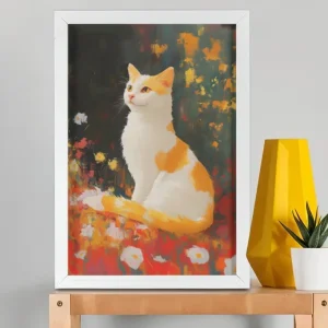 EverythingBoho The Farsighted Cat Wall Art (White)