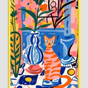 EverythingBoho The House Cat Boho Wall Art (Yellow)