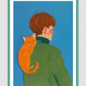 EverythingBoho The Purrfect Cat Dad Wall Art (Bottle Green)